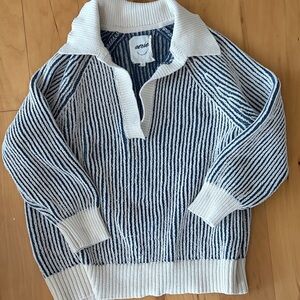 Aerie Sugar Rush Blue and White Striped Sweater